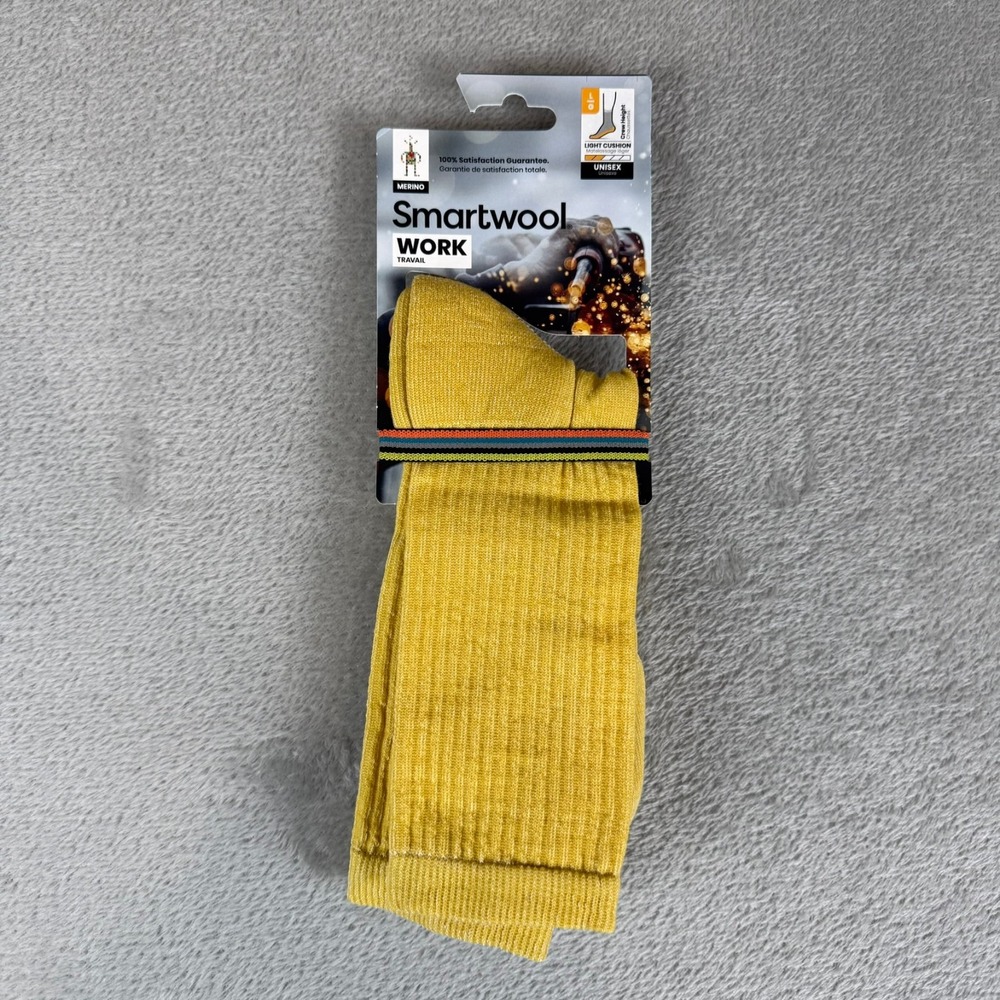 Smartwool Work Socks Mens Large Honey Gold Merino Wool Cushion Unisex USA NWT